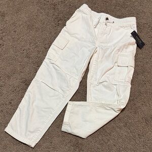 NWT RL Polo Cargo Pants-Sz 5-Summer White-Waist Ties-Cotton